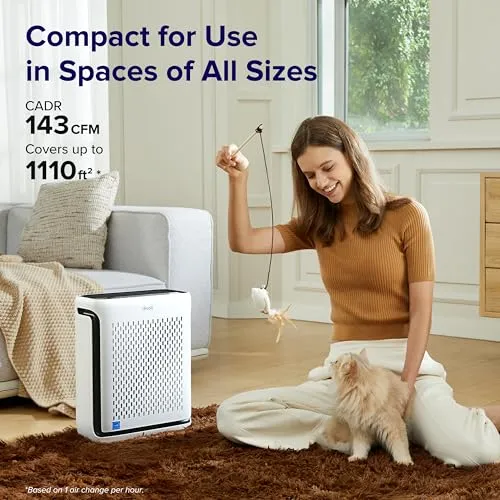 LEVOIT Air Purifiers for Home Large Room Bedroom Up to 1110 Ft² with Air Quality and Light Sensors, Smart WiFi, Washable