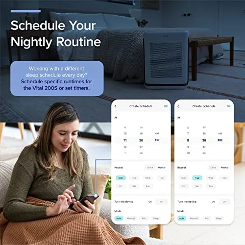 LEVOIT Air Purifiers for Home Large Room Up to 1900 Ft² in 1 Hr with Washable Filters, Air Quality Monitor, Smart WiFi, HEPA