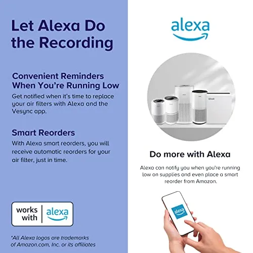 LEVOIT Air Purifiers for Home Large Room Up to 1980 Ft² in 1 Hr With Air Quality Monitor, Smart WiFi and Auto Mode, 3-in-1