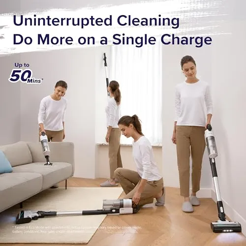 LEVOIT Cordless Vacuum Cleaner, Stick Vac with Tangle-Resistant Design, Up to 50 Minutes, Powerful Suction, Rechargeable,