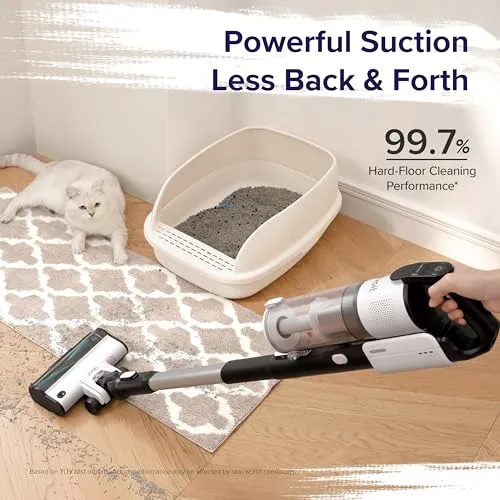 LEVOIT Cordless Vacuum Cleaner, Stick Vac with Tangle-Resistant Design, Up to 50 Minutes, Powerful Suction, Rechargeable,