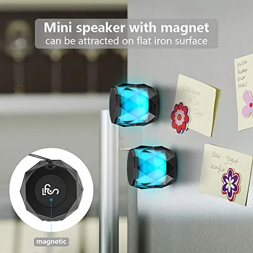 LFS Portable Bluetooth Speaker with Lights, Night Light Wireless Magnetic Waterproof Speaker, 7 Color LED