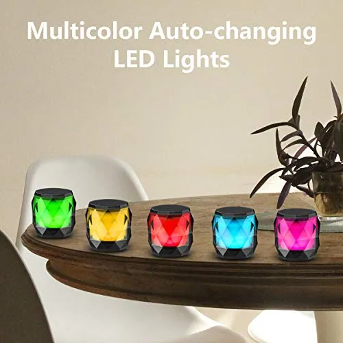 LFS Portable Bluetooth Speaker with Lights, Night Light Wireless Magnetic Waterproof Speaker, 7 Color LED