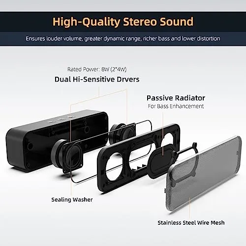 LIELONGREN [Newer] USB Computer Speakers for Desktop, Laptop Speaker, PC Speaker, Small Computer Soundbar with Hi-Quality