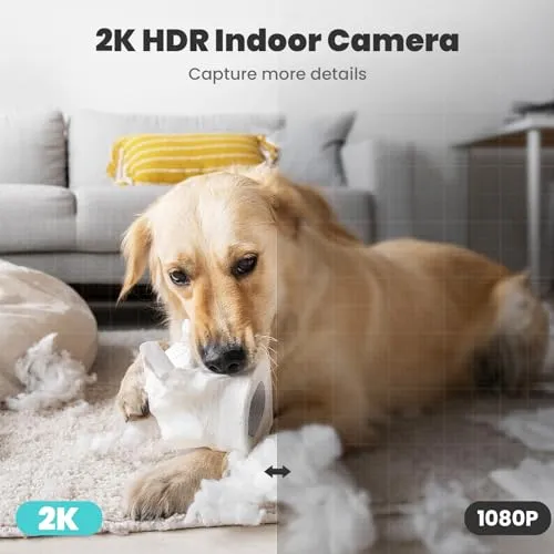 litokam 2K Indoor Security Camera, Litokam 360° Cameras for Home Security Indoor with Motion Detection, Pet Camera with