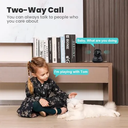 litokam 2K Indoor Security Camera, Litokam 360° Cameras for Home Security Indoor with Motion Detection, Pet Camera with