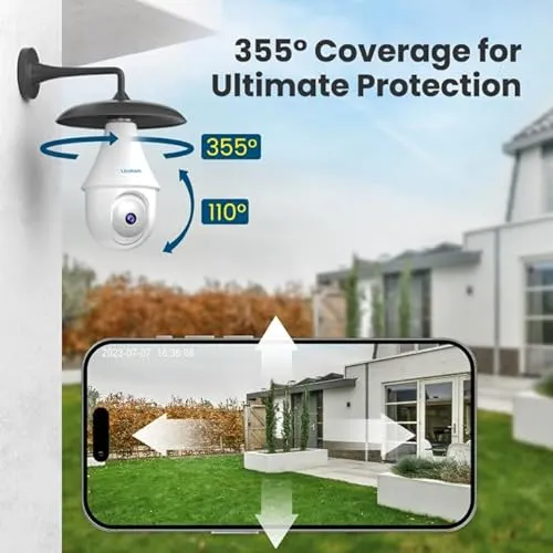 litokam 4MP Light Bulb Security Cameras Wireless Outdoor 2.4GHz, 2K 360°Cameras for Home Security Outside Indoor, Motion