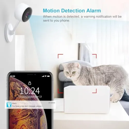 litokam Indoor Camera, Cameras for Home Security with Night Vision, Pet Camera with Phone App, 2K Indoor Security Camera,