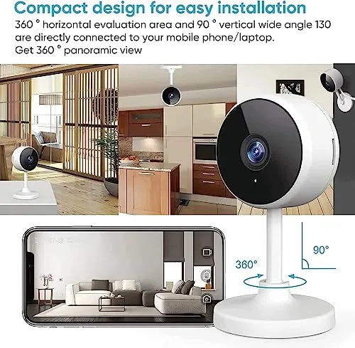 litokam Indoor Camera, Cameras for Home Security with Night Vision, Pet Camera with Phone App, 2K Indoor Security Camera,