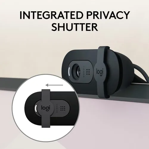Logitech Brio 101 Full HD 1080p Webcam Made for Meetings and Works for Streaming — Auto-Light Balance, Built-in Mic, Privacy