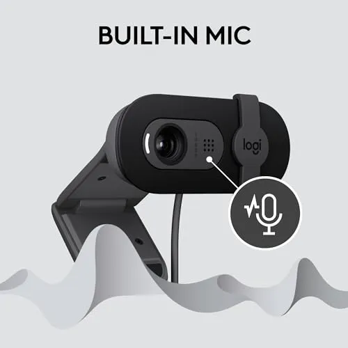 Logitech Brio 101 Full HD 1080p Webcam Made for Meetings and Works for Streaming — Auto-Light Balance, Built-in Mic, Privacy