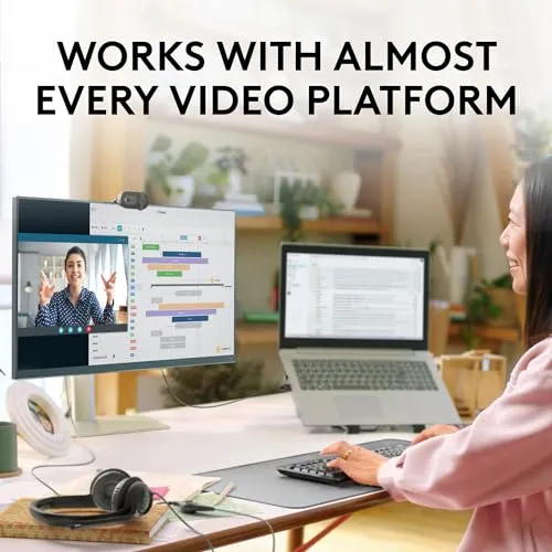 Logitech Brio 101 Full HD 1080p Webcam Made for Meetings and Works for Streaming — Auto-Light Balance, Built-in Mic, Privacy