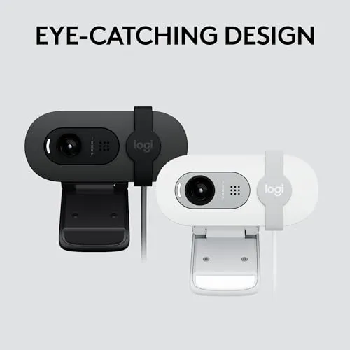 Logitech Brio 101 Full HD 1080p Webcam Made for Meetings and Works for Streaming — Auto-Light Balance, Built-in Mic, Privacy