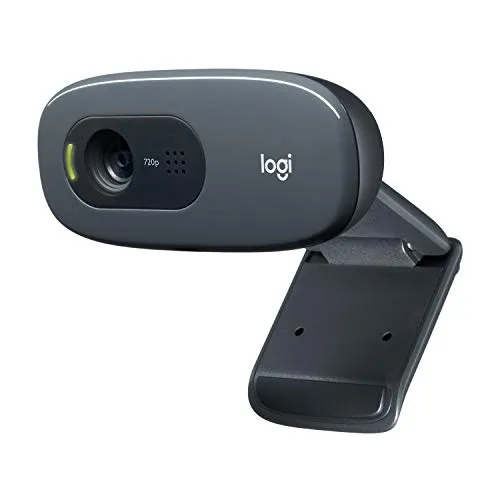 Logitech C270 HD Webcam, 720p, Widescreen HD Video Calling,Light Correction, Noise-Reducing Mic, For Skype, FaceTime,