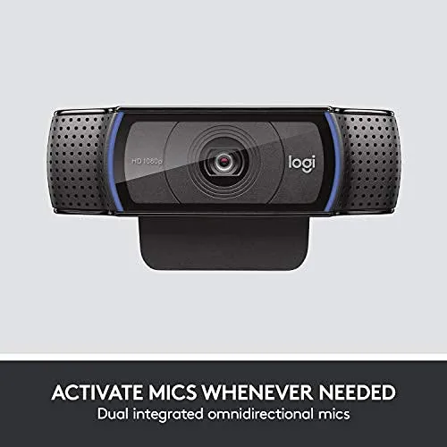 Logitech C920e HD 1080p Mic-Enabled Webcam, certified for Zoom, Microsoft Teams compatible, TAA Compliant + Litra Glow