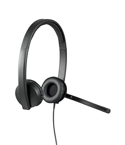 Logitech H570e Wired Headset, Stereo Headphones with Noise-Cancelling Microphone, USB, In-Line Controls with Mute Button,