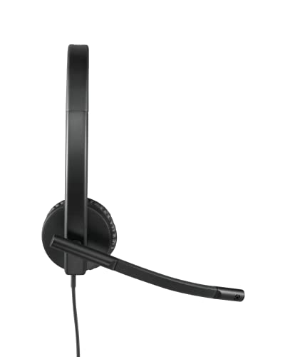 Logitech H570e Wired Headset, Stereo Headphones with Noise-Cancelling Microphone, USB, In-Line Controls with Mute Button,