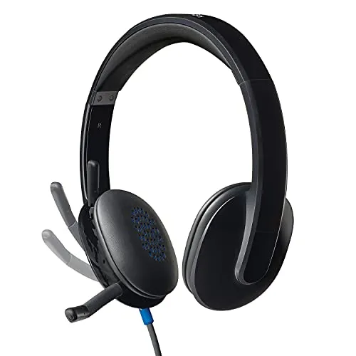 Logitech High-performance USB Headset H540 for Windows and Mac, Skype Certified, Black, 2.3 headset - side view