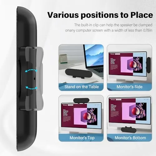 LXTNFU Computer Speakers for Desktop Monitor,Single USB Speakers for Desktop PC,Laptop Speaker with Loud Sound,Volume