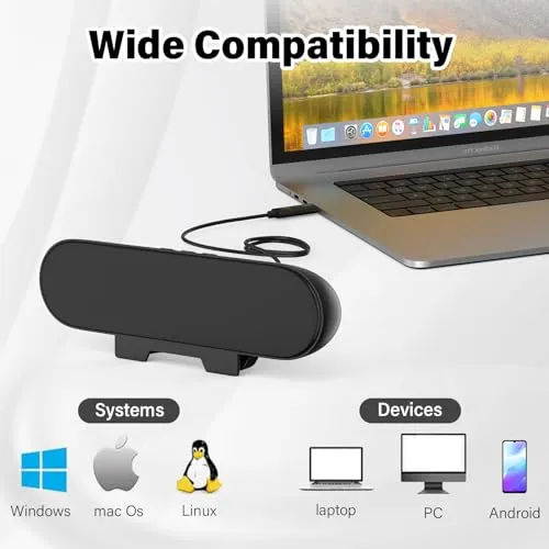 LXTNFU Computer Speakers for Desktop Monitor,Single USB Speakers for Desktop PC,Laptop Speaker with Loud Sound,Volume