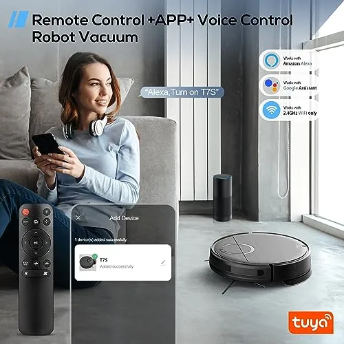 MAMNV Robot Vacuum and Mop Combo, 2 in 1 Mopping Robot Vacuum Cleaner with Schedule, Wi-Fi/App/Alexa, 2000Pa Max Suction,