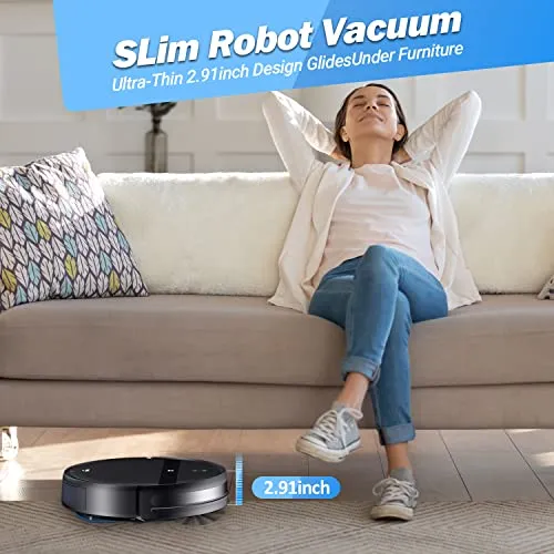 MANVINS Robot Vacuum and Mop Combo, WiFi/App/Alexa, 2 in 1 Robot Vacuum Cleaner with Tangle-Free Cyclone Suction, Scheduled