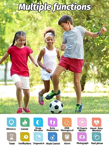 MgaoLo Kids Smart Watch,Fitness Tracker with Heart Rate Sleep Monitor for Boys Girls,Waterproof DIY Watch Face Pedometer