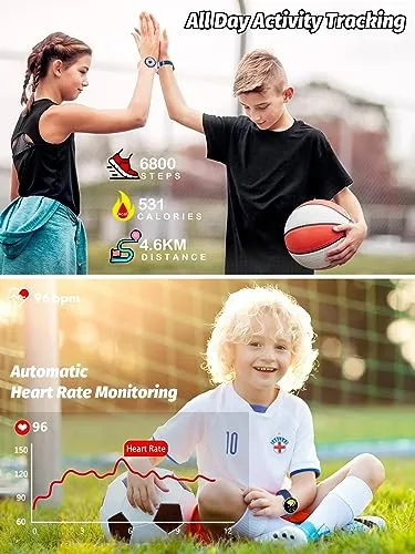MgaoLo Kids Smart Watch,Fitness Tracker with Heart Rate Sleep Monitor for Boys Girls,Waterproof DIY Watch Face Pedometer