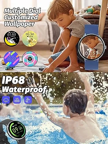 MgaoLo Kids Smart Watch,Fitness Tracker with Heart Rate Sleep Monitor for Boys Girls,Waterproof DIY Watch Face Pedometer