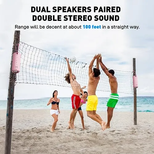 MIATONE Outdoor Portable Bluetooth Speakers Wireless Speaker Waterproof - Pink Bluetooth speaker - close-up