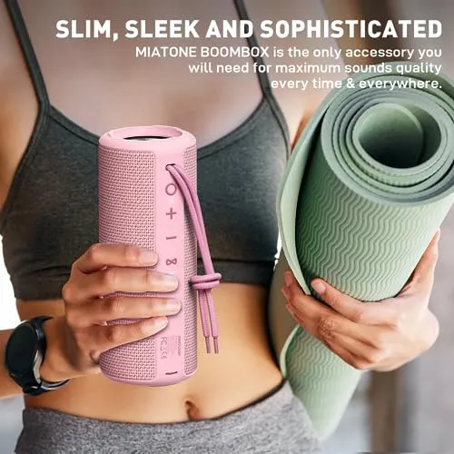 MIATONE Outdoor Portable Bluetooth Speakers Wireless Speaker Waterproof - Pink Bluetooth speaker - alternate view