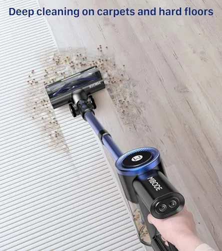 MIBODE Cordless Vacuum Cleaner, Powerful Stick Vacuum with 3 Suction Modes, Max 45Mins Runtime Rechargeable Vacuum,