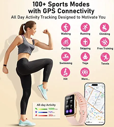 Mindrose Smart Watch Fitness Tracker with Heart Rate Blood Oxygen Blood Pressure Sleep Monitor 100 Sports Modes Step Calorie