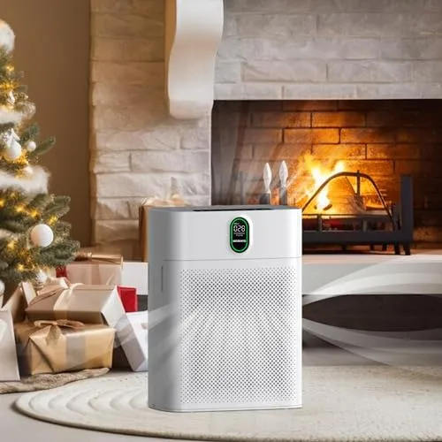 MORENTO Air Purifiers for Home Large Room up to 1076 Sq Ft with PM 2.5 Display Air Quality Sensor, H13 True HEPA Filter