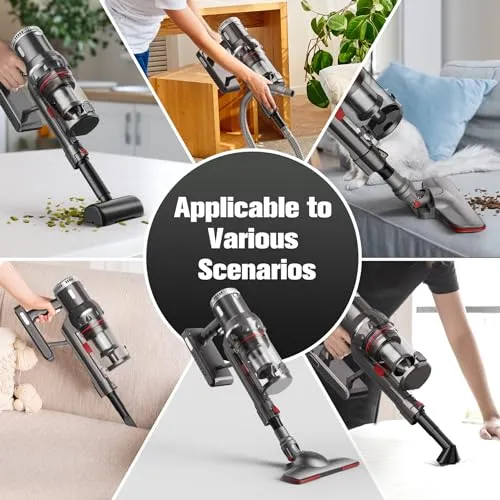 MOYSOUL Cordless Vacuum Cleaner - 9 in 1 Stick Vacuum with 30000pa Powerful Suction & 600W Brushless Motor for Pet Hair