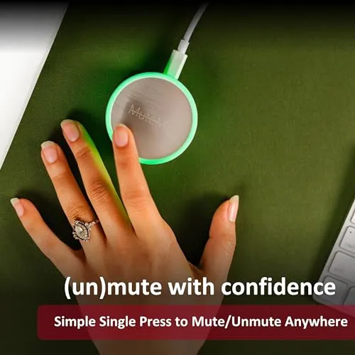 MuteMe - Illuminated Physical Mute Button for Zoom, Teams, WebEx & More (As Seen on Shark Tank)! Mac/PC Compatible. USB Cord