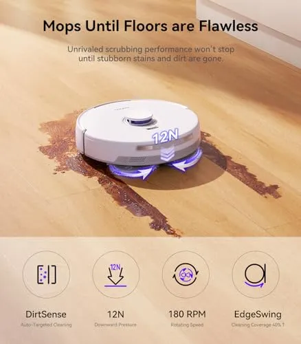 NARWAL Freo X Ultra Robot Vacuum and Mop Combo, 8200 Pa Robot Mop & Vacuum, Auto Mop Drying/Washing, Self-Empty,