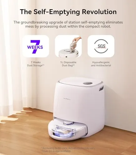 NARWAL Freo X Ultra Robot Vacuum and Mop Combo, 8200 Pa Robot Mop & Vacuum, Auto Mop Drying/Washing, Self-Empty,