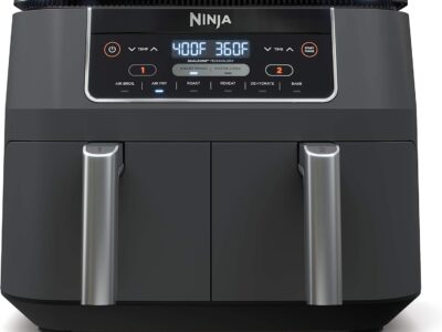 Ninja DZ201 Foodi 8 Quart 6-in-1 DualZone 2-Basket Air Fryer with 2 Independent Frying Baskets, Match Cook & Smart Finish to
