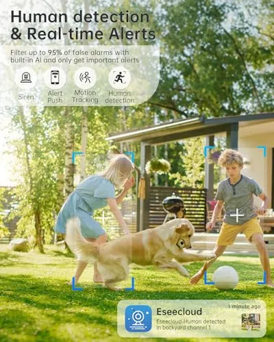 Noahcam Light Bulb Security Camera, 5G/2.4G WiFi Security Cameras Wireless Outdoor with Motion Detection and Alarm, Two-Way