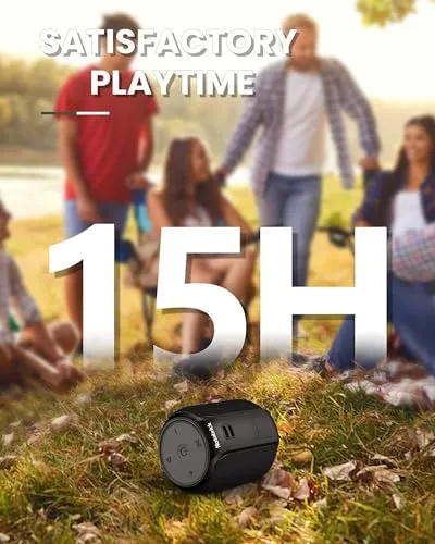 NOTABRICK Bluetooth Speakers,Portable Wireless Speaker with 15W Stereo Sound, Active Extra Bass, IPX6 Waterproof Shower