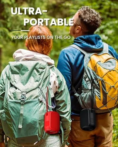 NOTABRICK Bluetooth Speakers,Portable Wireless Speaker with 15W Stereo Sound, Active Extra Bass, IPX6 Waterproof Shower