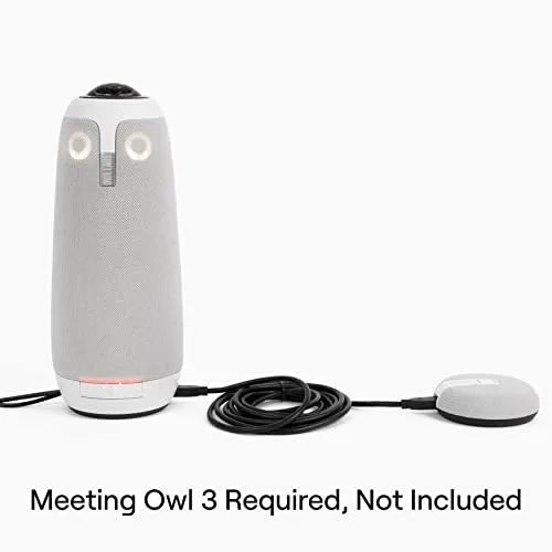 Owl Labs Expansion Mic for Meeting Owl 3 - Extend Audio Reach in Larger Spaces by 8 feet (2.5 Meters) in The Direction of