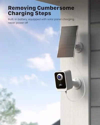 PEEIPM Security Cameras Wireless Outdoor, Cameras for Home Security Outdoor, Solar Outdoor Camera with Color Night Vision,