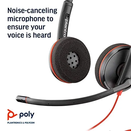Poly Plantronics - Blackwire 3220 - Wired Dual-Ear (Stereo) Headset with Boom Mic - USB-A to connect to your PC and/or Mac