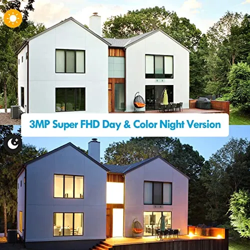 Poyasilon Wireless Cameras for Home/Outdoor Security, Solar Security Cameras Wireless Outdoor 355°PTZ, 3MP 2K FHD WiFi