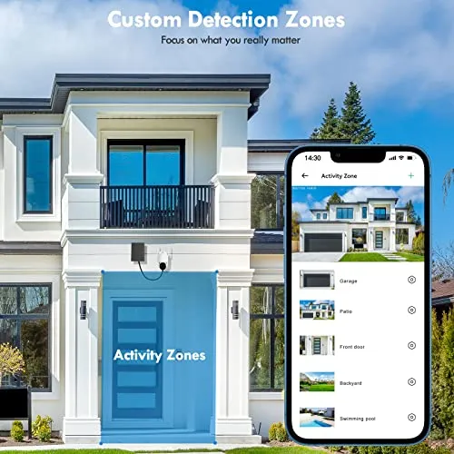 Poyasilon Wireless Cameras for Home/Outdoor Security, Solar Security Cameras Wireless Outdoor 355°PTZ, 3MP 2K FHD WiFi