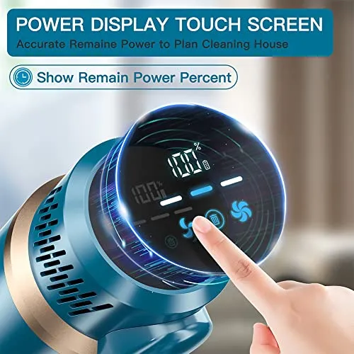 PRETTYCARE Cordless Vacuum Cleaner, 28Kpa Stick Vacuum with Powerful Brushless Motor, LED Touch Display, 45 Mins Long