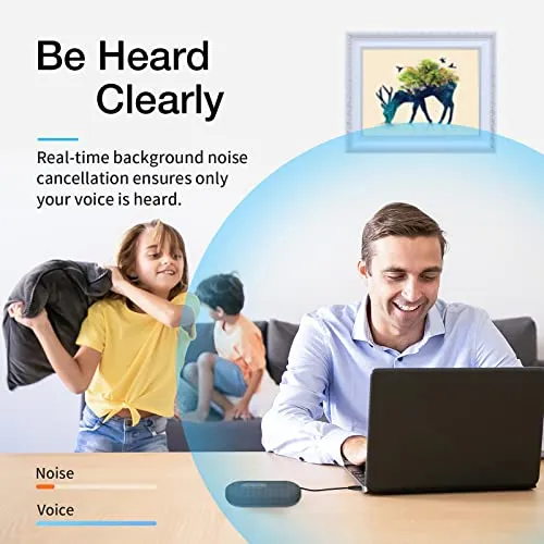 RayBit USB Speakerphone, Conference Computer Speakers with Microphone for Home Office Calls, 360 Degree Enhanced Voice