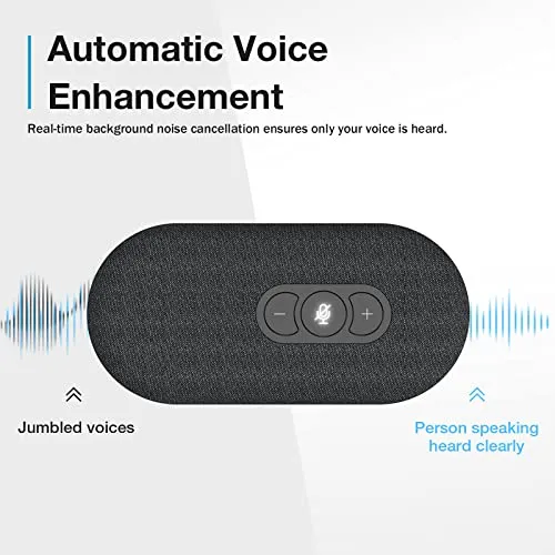 RayBit USB Speakerphone, Conference Computer Speakers with Microphone for Home Office Calls, 360 Degree Enhanced Voice